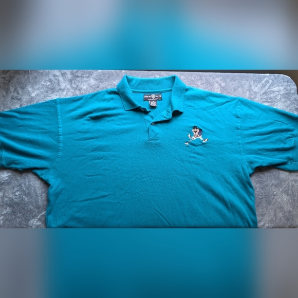 Warner Bros Studio Golfing Polo Men's Extra Large Blue Teal Tasmanian Devil - Picture 5 of 8